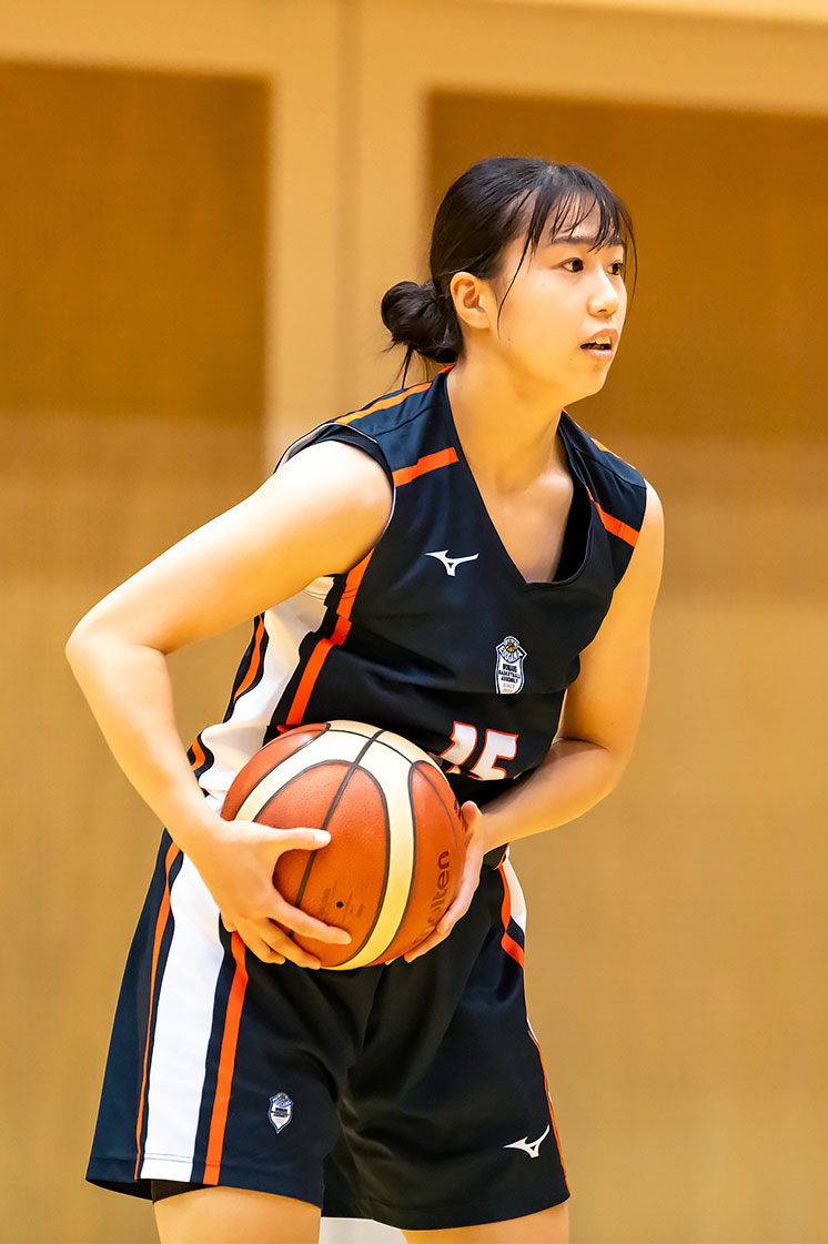 関東大学女子バスケットボールリーグ戦2部Aブロック 日本女子体育大学戦　#15 蛭町 真歩（こどもコミュニケーション学科3年・昭和学院高）